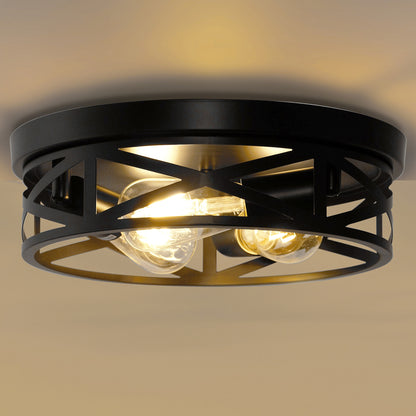 YANSUN 3-Light Black Ceiling Fixture E26 Bulb Not Included