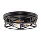 12.6 in. 3-Light Farmhouse Matte Black Flush Mount Ceiling Light with No Bulbs Included
