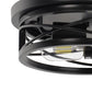 10.6 in. 2-Light Black Farmhouse Flush Mount with Drum Metal Cage Shade for Entryway Bedroom(2-Pack)