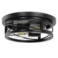 10.6 in. 2-Light Black Farmhouse Flush Mount with Drum Metal Cage Shade for Entryway Bedroom(2-Pack)