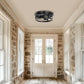 10.6 in. 2-Light Black Farmhouse Flush Mount with Drum Metal Cage Shade for Entryway Bedroom(2-Pack)