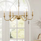 6-Light Gold Candle Rustic Industrial Iron Chandeliers for Dining Room Living Room