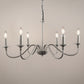 6-Light Nickel Candle Rustic Industrial Iron Chandeliers for Dining Room Living Room