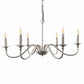6-Light Nickel Candle Rustic Industrial Iron Chandeliers for Dining Room Living Room