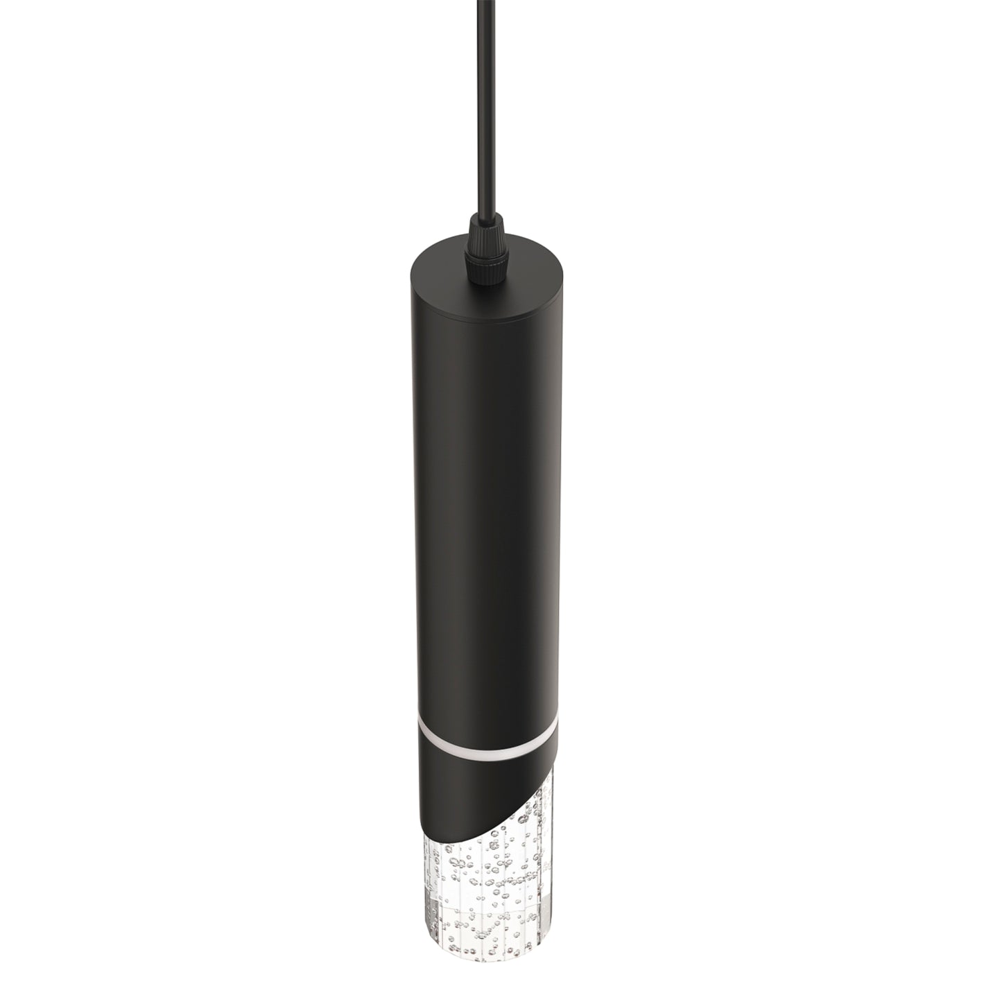 YANSUN 3-Pack Crystal Pendant Light Set, Integrated LED with 4000K Neutral White, Sand Black Finish, 4.7in Ceiling Plate