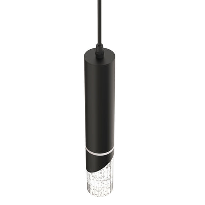 YANSUN 3-Pack Crystal Pendant Light Set, Integrated LED with 4000K Neutral White, Sand Black Finish, 4.7in Ceiling Plate