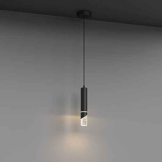 YANSUN 3-Pack Crystal Pendant Light Set, Integrated LED with 4000K Neutral White, Sand Black Finish, 4.7in Ceiling Plate