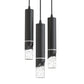YANSUN 3-Light Crystal Chandelier with Integrated LED, Large Round Ceiling Plate, 4000K Neutral White, Sand Black Finish