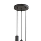 YANSUN 3-Light Crystal Chandelier with Integrated LED, Large Round Ceiling Plate, 4000K Neutral White, Sand Black Finish