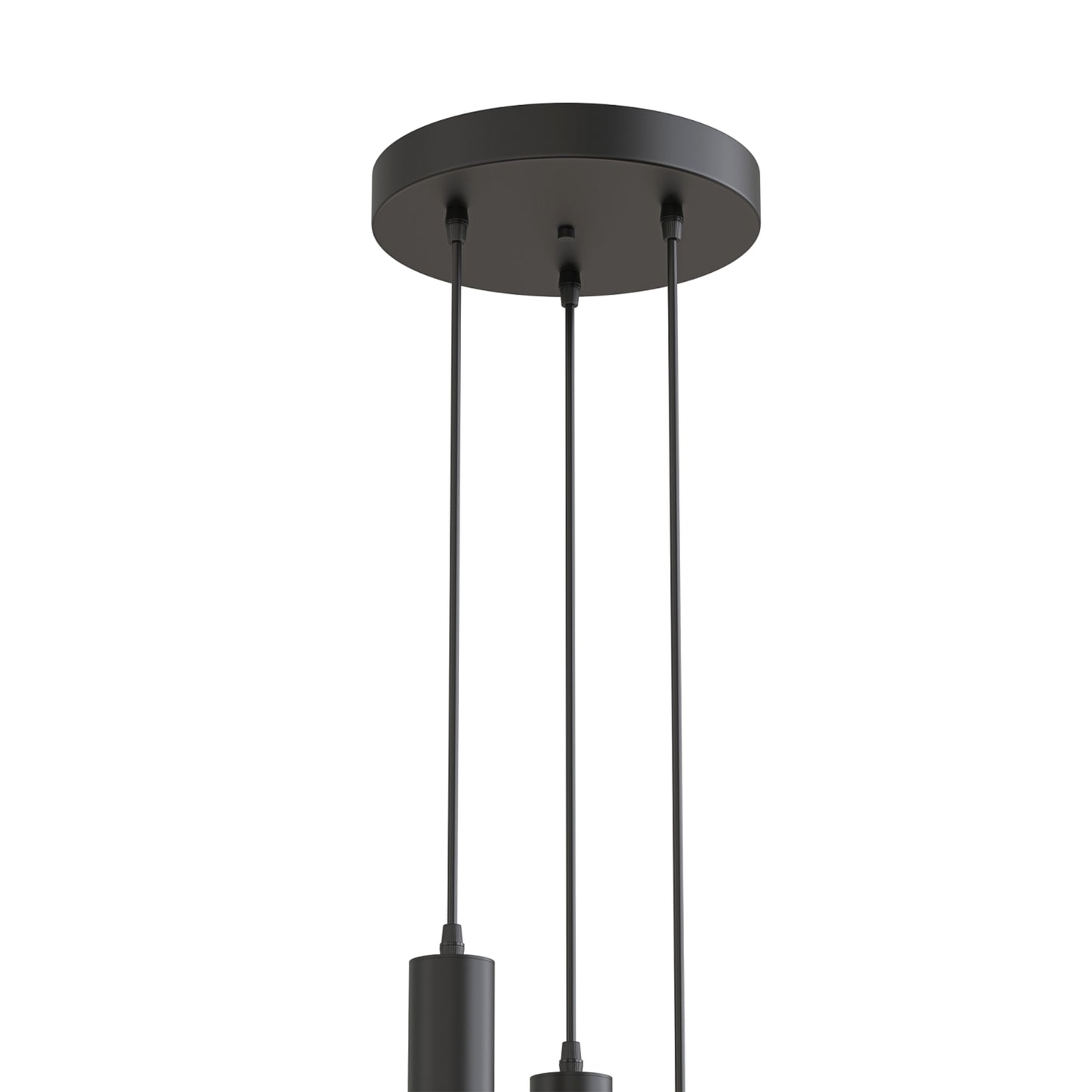 YANSUN 3-Light Crystal Chandelier with Integrated LED, Large Round Ceiling Plate, 4000K Neutral White, Sand Black Finish