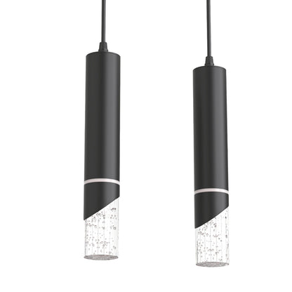 YANSUN 4-Light Rectangular Crystal Chandelier with Integrated LED, 4000K Neutral White, Sand Black Finish, 23.4"x4.5" Plate