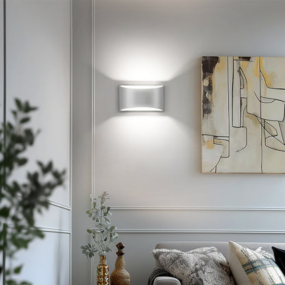 8.03 in. 1-Light White Modern Lantern Wall Sconce, Up and Down Wall Mount Light Living Room Bedroom Hallway (2-Pack)