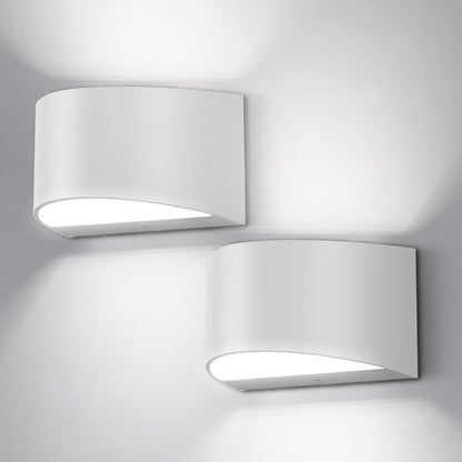 8.03 in. 1-Light White Modern Lantern Wall Sconce, Up and Down Wall Mount Light Living Room Bedroom Hallway (2-Pack)