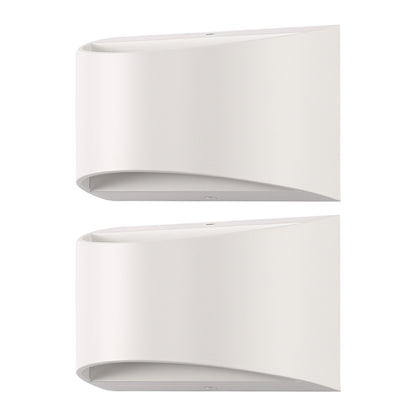 8.03 in. 1-Light White Modern Lantern Wall Sconce, Up and Down Wall Mount Light Living Room Bedroom Hallway (2-Pack)