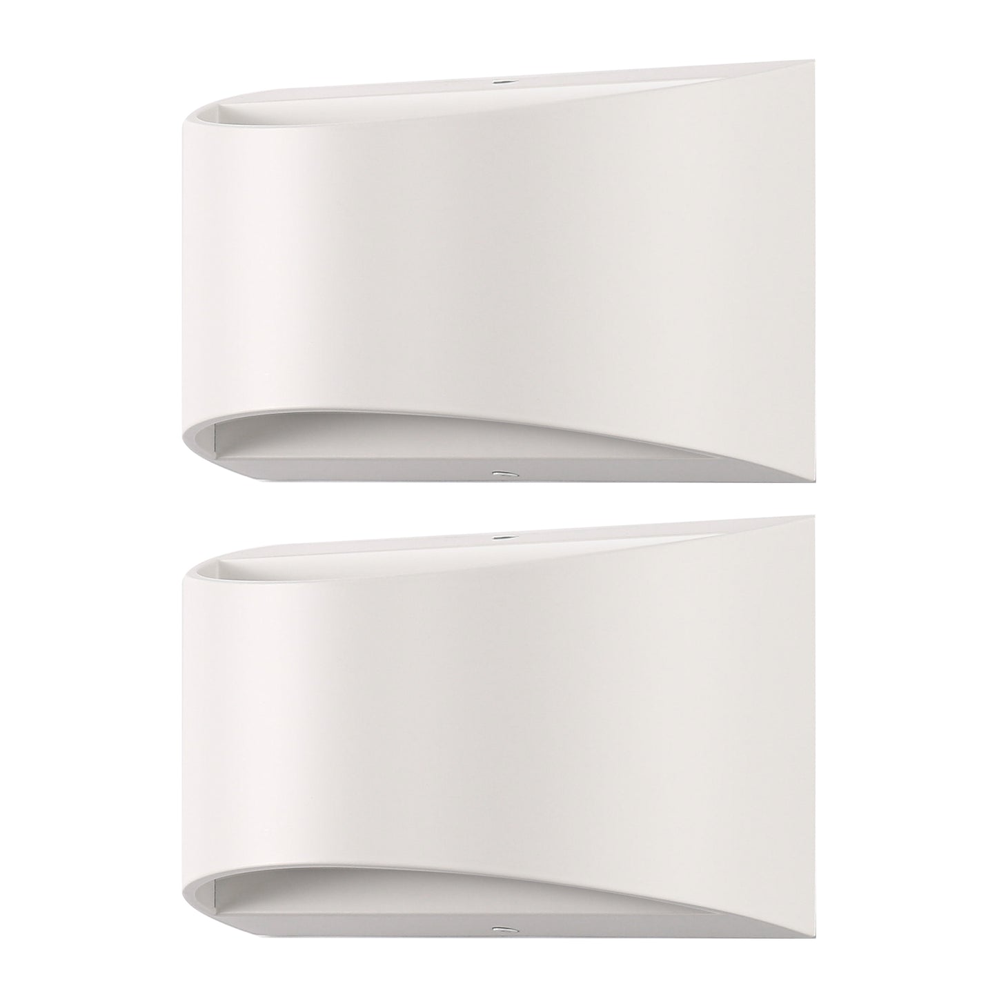 YANSUN 8 in. 1-Light White Modern Lantern Wall Sconce for Living Room and Hallway (2-Pack)