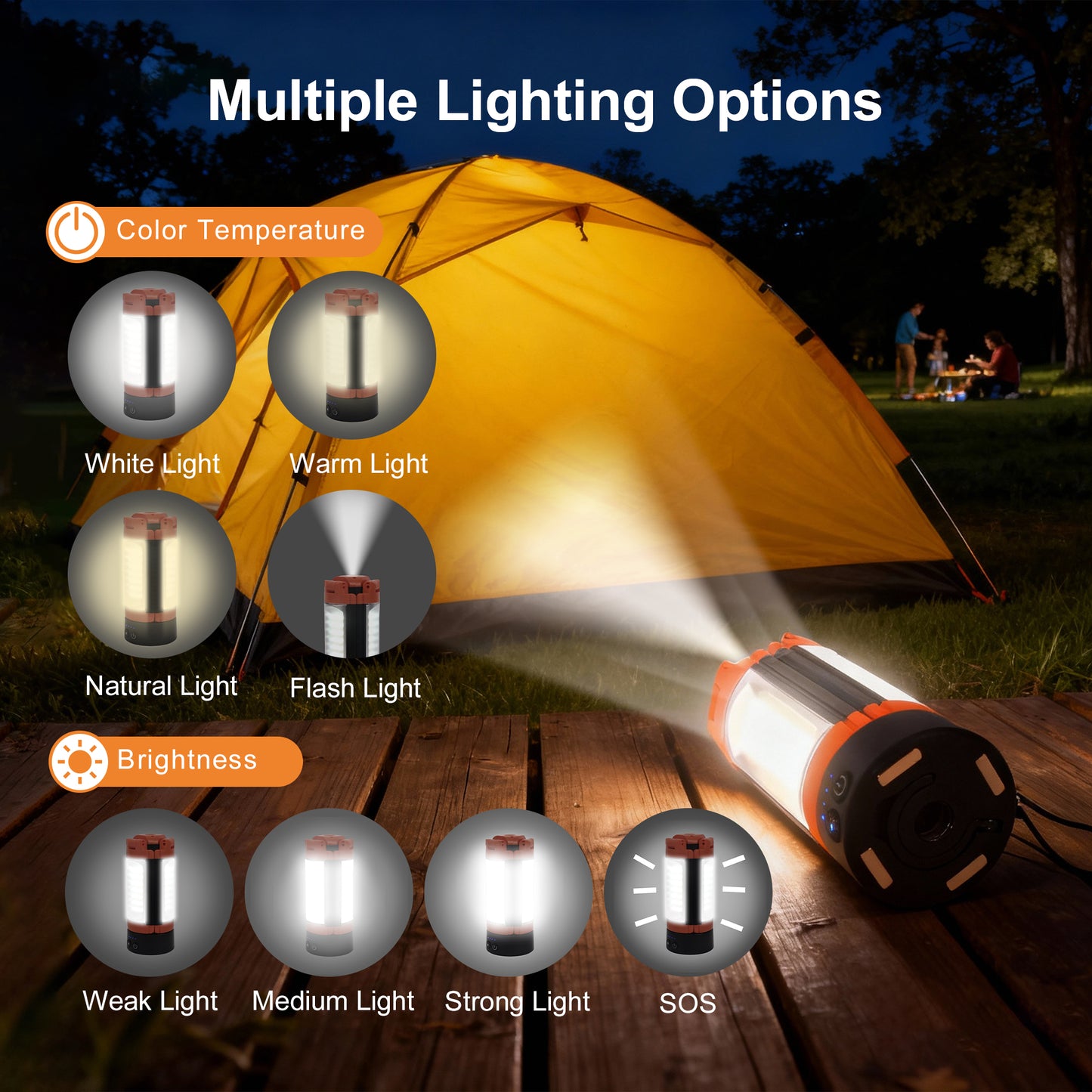 YANSUN Outdoor Lighting Solution with Adjustable Height & Multiple Light Modes, Portable Design for Various Applications