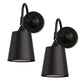 YANSUN 1-Light Black Plug-in Wall Sconce with Metal Bell Shade and E26 Base (2-Pack, Bulbs Included)