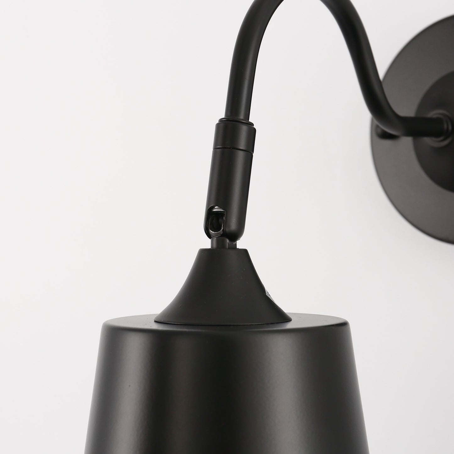 YANSUN 1-Light Black Plug-in Wall Sconce with Metal Bell Shade and E26 Base (2-Pack, Bulbs Included)