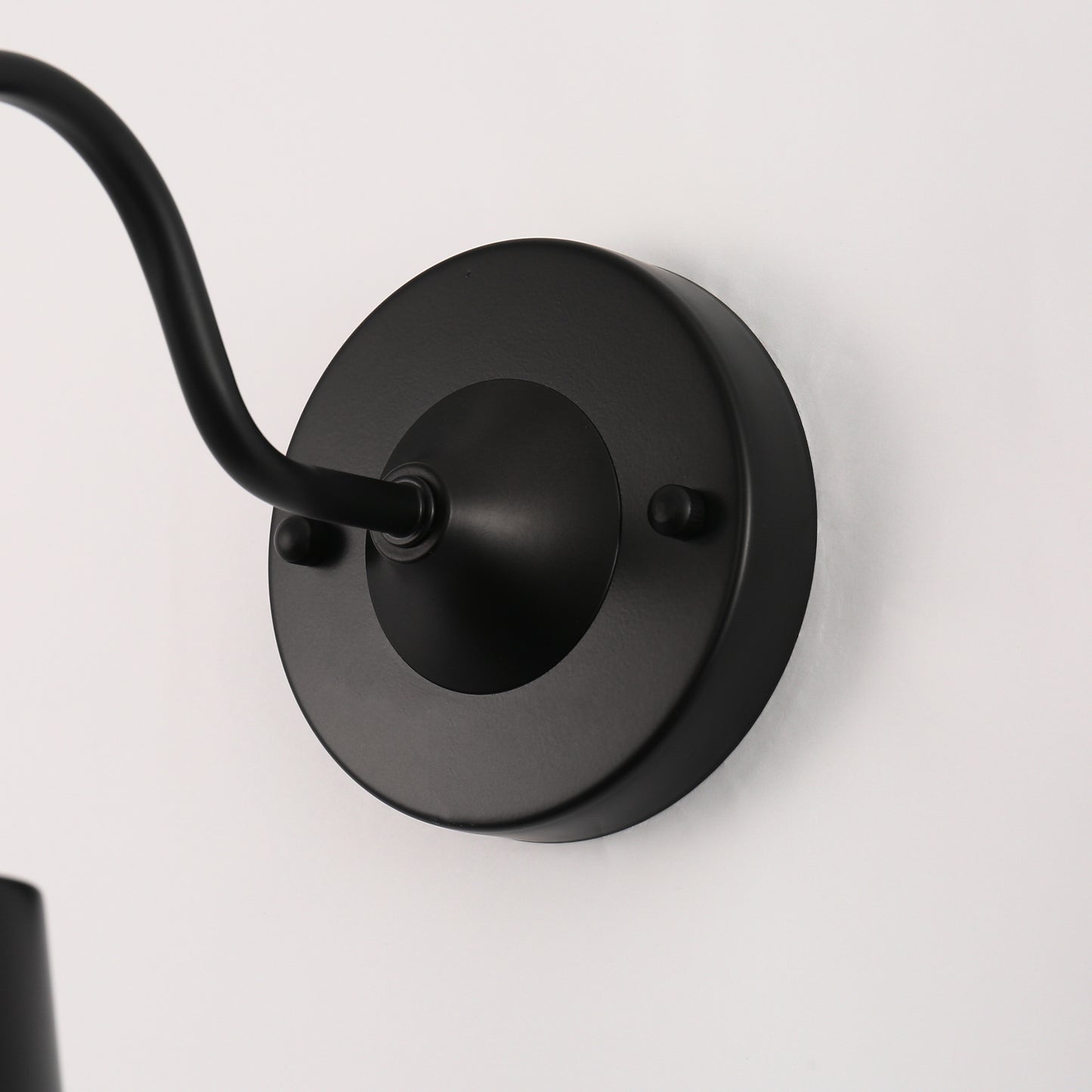 YANSUN 1-Light Black Plug-in Wall Sconce with Metal Bell Shade and E26 Base (2-Pack, Bulbs Included)
