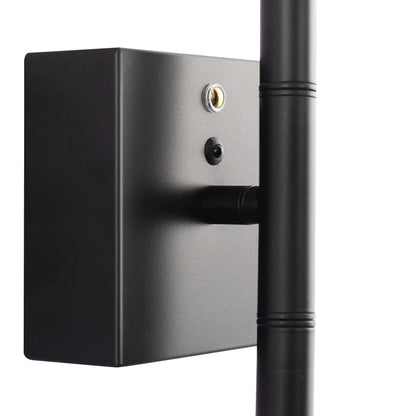 2-Light Black LED Wall Sconce with Remote Control, Wireless Installation, USB Charging, Wall Decor Set of 2