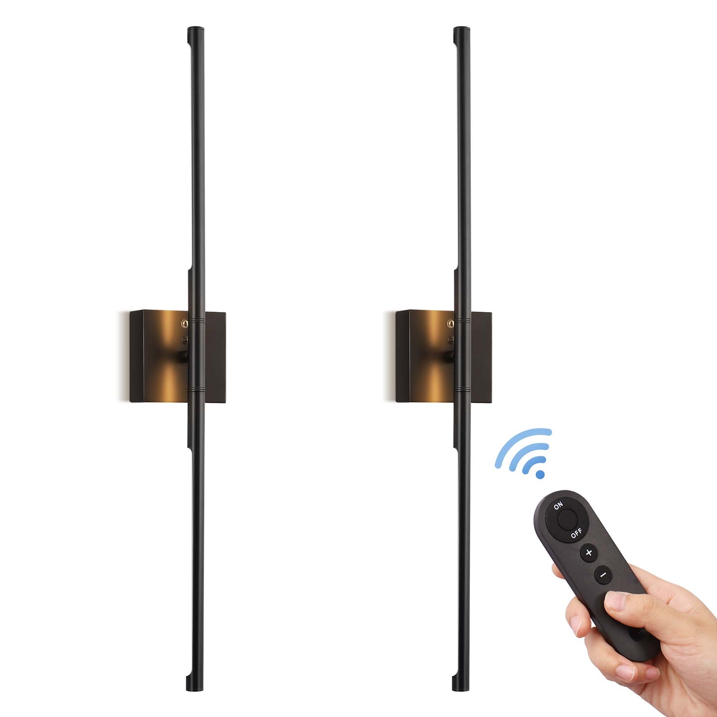YANSUN 2-Pack LED Wall Light 400LM Warm 3000K with Infrared Remote
