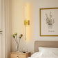 2-Light Gold Dimmable LED Wall Sconce with Remote Control, Wireless Installation, USB Charging, Wall Decor(2-Pack)