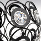 7 in. 1-Light Black Semi Flush Mount Ceiling Light Fixture with Antique Metal Crystal Shade