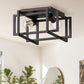 YANSUN 2-Light Modern Farmhouse Semi Flush Mount Ceiling Light Industrial Vintage Iron Ceiling Fixture E26 for Kitchen Hallway Bedroom Entryway