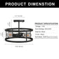 YANSUN 13 in. 2-Light Matte Black Drum Flush Mount Lighting Dimmable Metal Ceiling Light Fixture for Living Rooms
