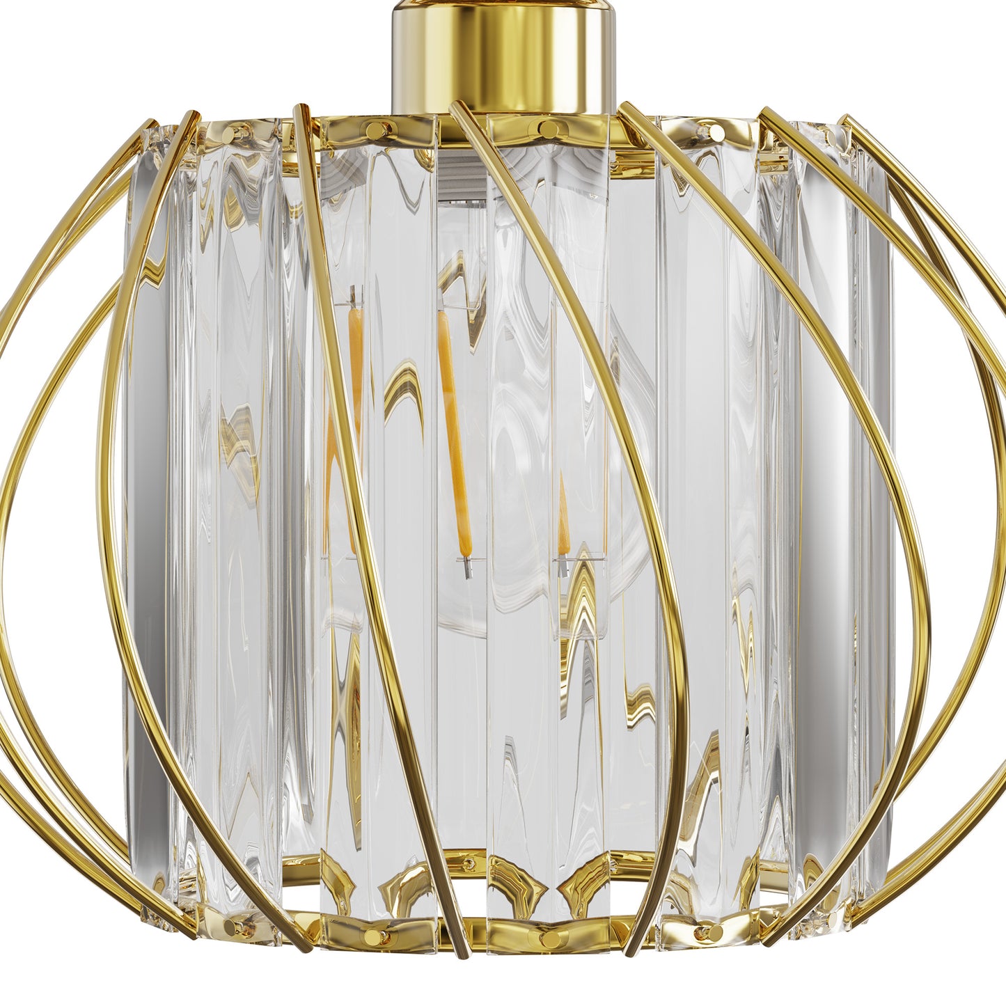 YANSUN 7.1 In. 1-Light Gold Semi-Flush Mount Ceiling Light with Crystal Shade Fixture with E26 Bas for Hallway or Bedroom