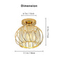 YANSUN 7.1 In. 1-Light Gold Semi-Flush Mount Ceiling Light with Crystal Shade Fixture with E26 Bas for Hallway or Bedroom