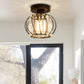 YANSUN Black Semi Flush Mount Ceiling Light Minimalist Design E26 Bulb Not Included