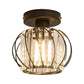 YANSUN Black Semi Flush Mount Ceiling Light Minimalist Design E26 Bulb Not Included
