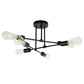 YANSUN 16 in. 6-Light Black Sputnik Modern Linear Semi Flush Mount