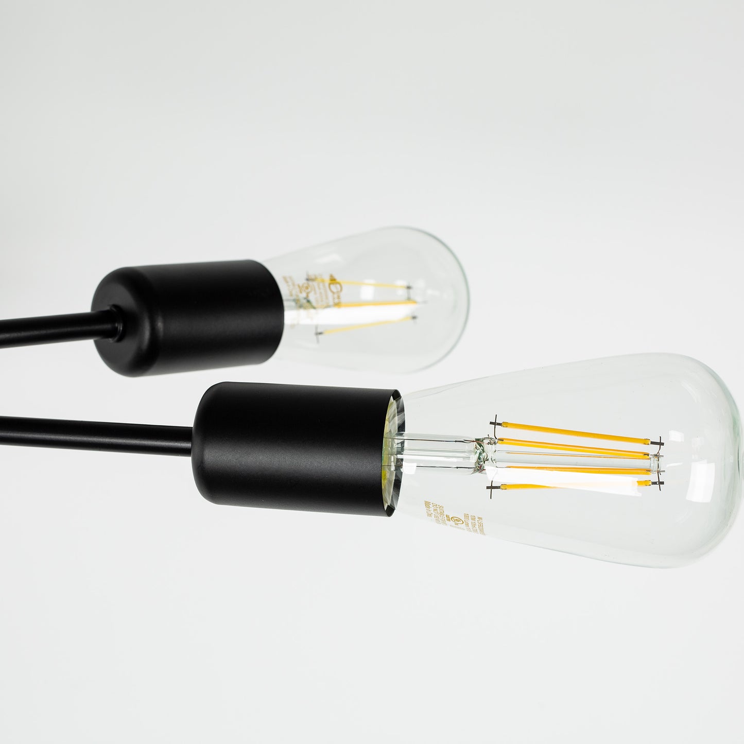 YANSUN 16 in. 6-Light Black Sputnik Modern Linear Semi Flush Mount