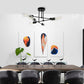 YANSUN 16 in. 6-Light Black Sputnik Modern Linear Semi Flush Mount