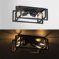 11.41 in. 4-Light Industrial Caged Flush Mount , Metal Black Square Ceiling Light Fixtures for Kitchen Island