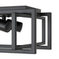 11.41 in. 4-Light Industrial Caged Flush Mount , Metal Black Square Ceiling Light Fixtures for Kitchen Island