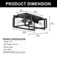 11.41 in. 4-Light Industrial Caged Flush Mount , Metal Black Square Ceiling Light Fixtures for Kitchen Island