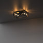 11.41 in. 4-Light Industrial Caged Flush Mount , Metal Black Square Ceiling Light Fixtures for Kitchen Island