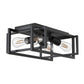 11.41 in. 4-Light Industrial Caged Flush Mount , Metal Black Square Ceiling Light Fixtures for Kitchen Island