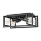 11.41 in. 4-Light Industrial Caged Flush Mount , Metal Black Square Ceiling Light Fixtures for Kitchen Island