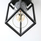 Flush Mount Ceiling Light Fixture, Black Metal Frame Ceiling Light Fixture with Clear Glass Shade, Farmhouse Light Fixture for Kitchen Island Entryway Porch Foyer Dining Room