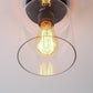 YANSUN Retro 5.51 in. 1-Light Black Vintage Semi-Flush Mount with Clear Glass Shade and No Bulb Included