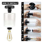 YANSUN Retro 5.51 in. 1-Light Black Vintage Semi-Flush Mount with Clear Glass Shade and No Bulb Included