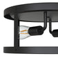 YANSUN 2-Light 12.6 in. Matte Black Drum Flush Mount Ceiling Light