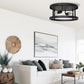 YANSUN 2-Light 12.6 in. Matte Black Drum Flush Mount Ceiling Light