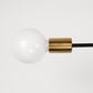 35 in. 6-Light Black and Gold Modern Sputnik Semi-Flush Mount, for Bedroom Living Room Hallway