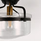 YANSUN 12 in. 1-Light Black Semi-Flush Mount Ceiling Light with Clear Glass Shade for Bedroom Foyer (1-Pack)