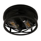 11 in. 2-Light Black Farmhouse Flush Mount with Drum Metal Cage Shade for Entryway Bedroom (2-Pack)